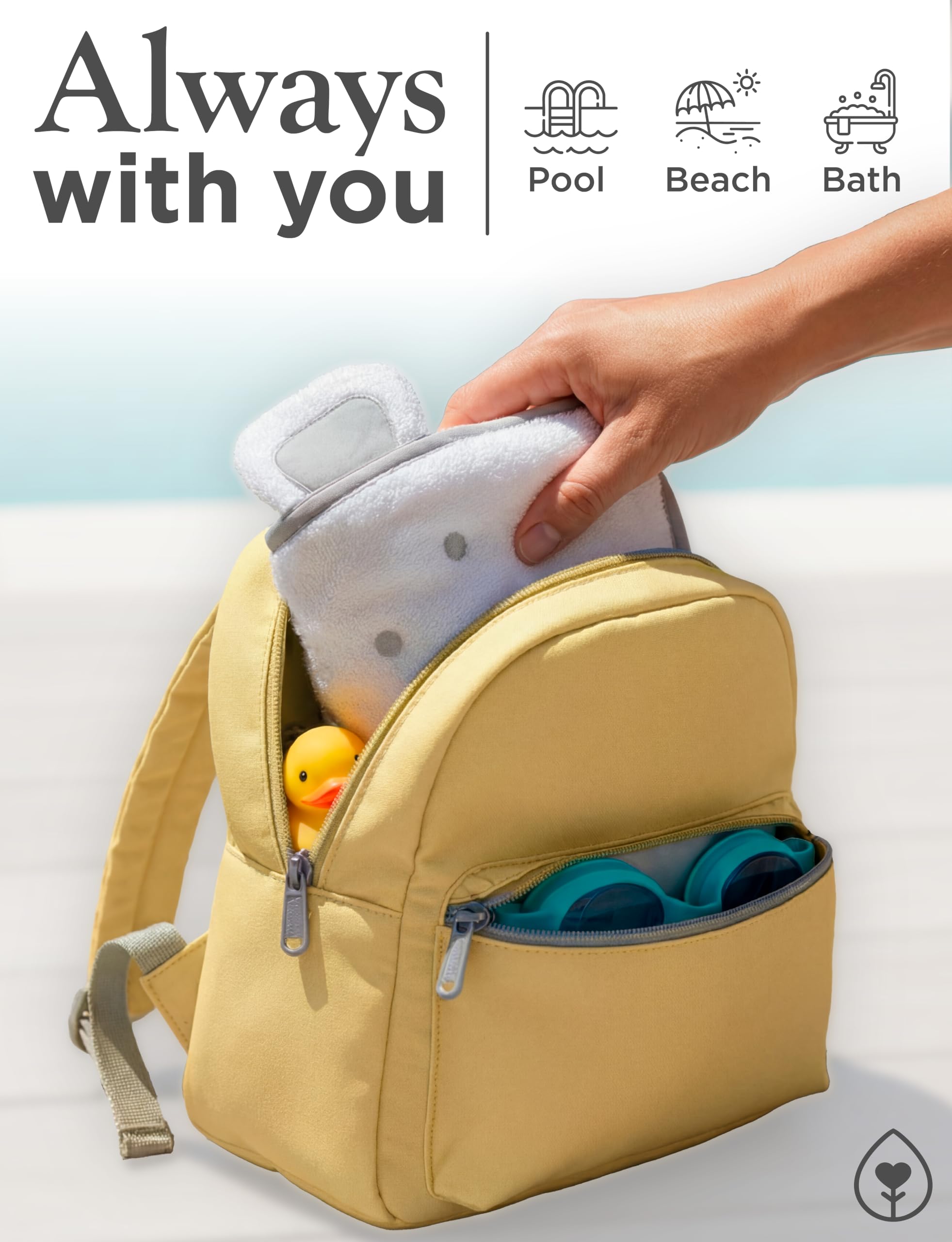 Asciugamano Neonato Bambù con Cappuccio 89x89 cm 0-3 Anni Accappatoio Morbido Super Assorbente per Pelle Sensibile Telo Bagno Bambino Regalo Nascita per Neogenitori con Animaletti (Bianco)