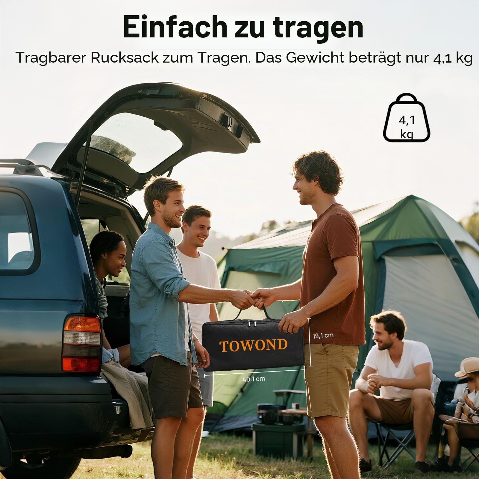 TOWOND 120 Zoll Projektionswand und Ständer, 16:9 HD tragbare einstellbare Innen- und Außenprojektionswand, Front- und Rückprojektion, Tragetasche inklusive für Zuhause, Garten & Camping