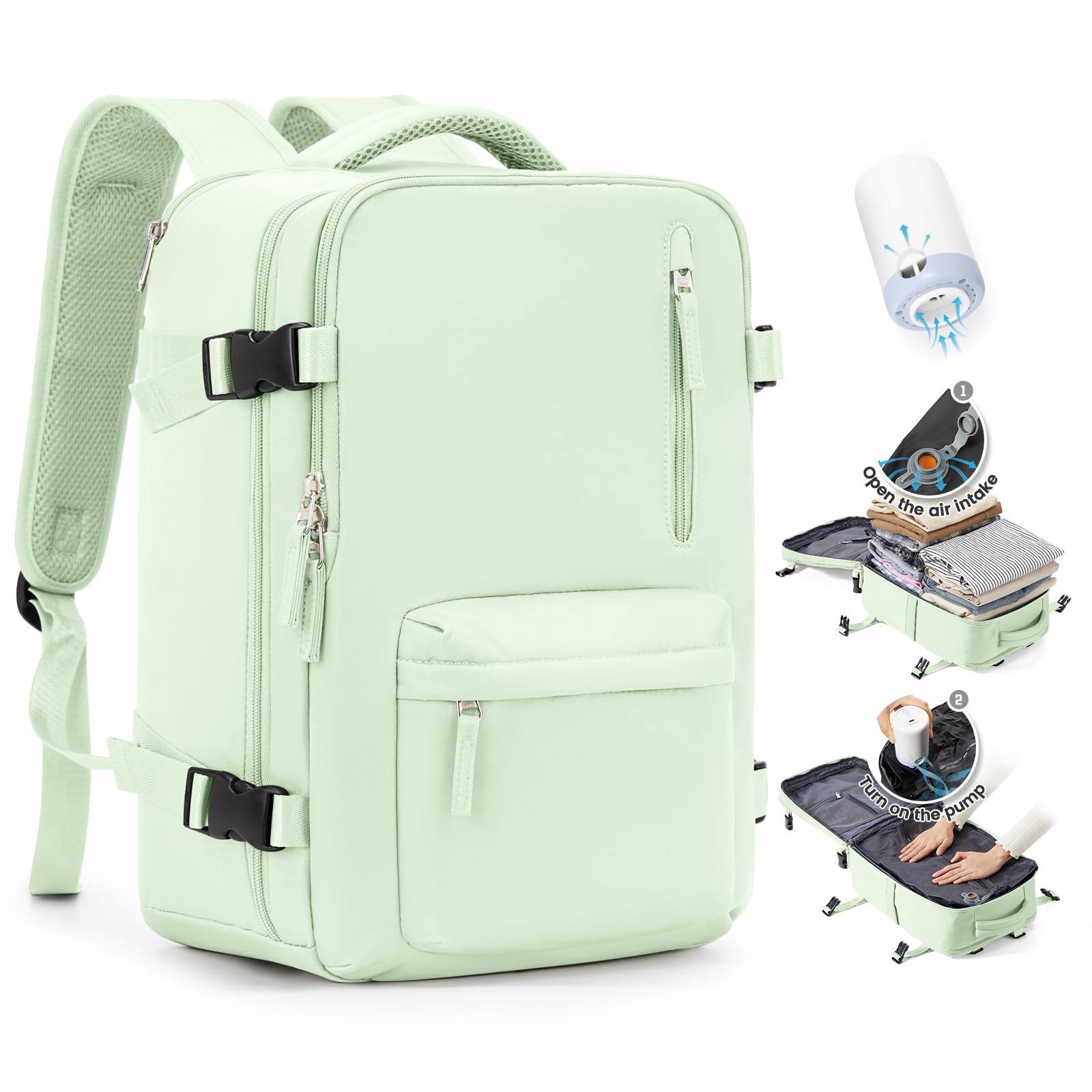 SZLX Zaino Ryanair 40x30x20 Sottovuoto con pompa Zaino Ryanair 40x20x25 Sottovuoto Bagaglio a Mano 40x30x20 Wizzair Zaino da Viaggio 45x36x20 Easyjet Donna Zaino Casual Laptop 14 Pollici Impermeabile