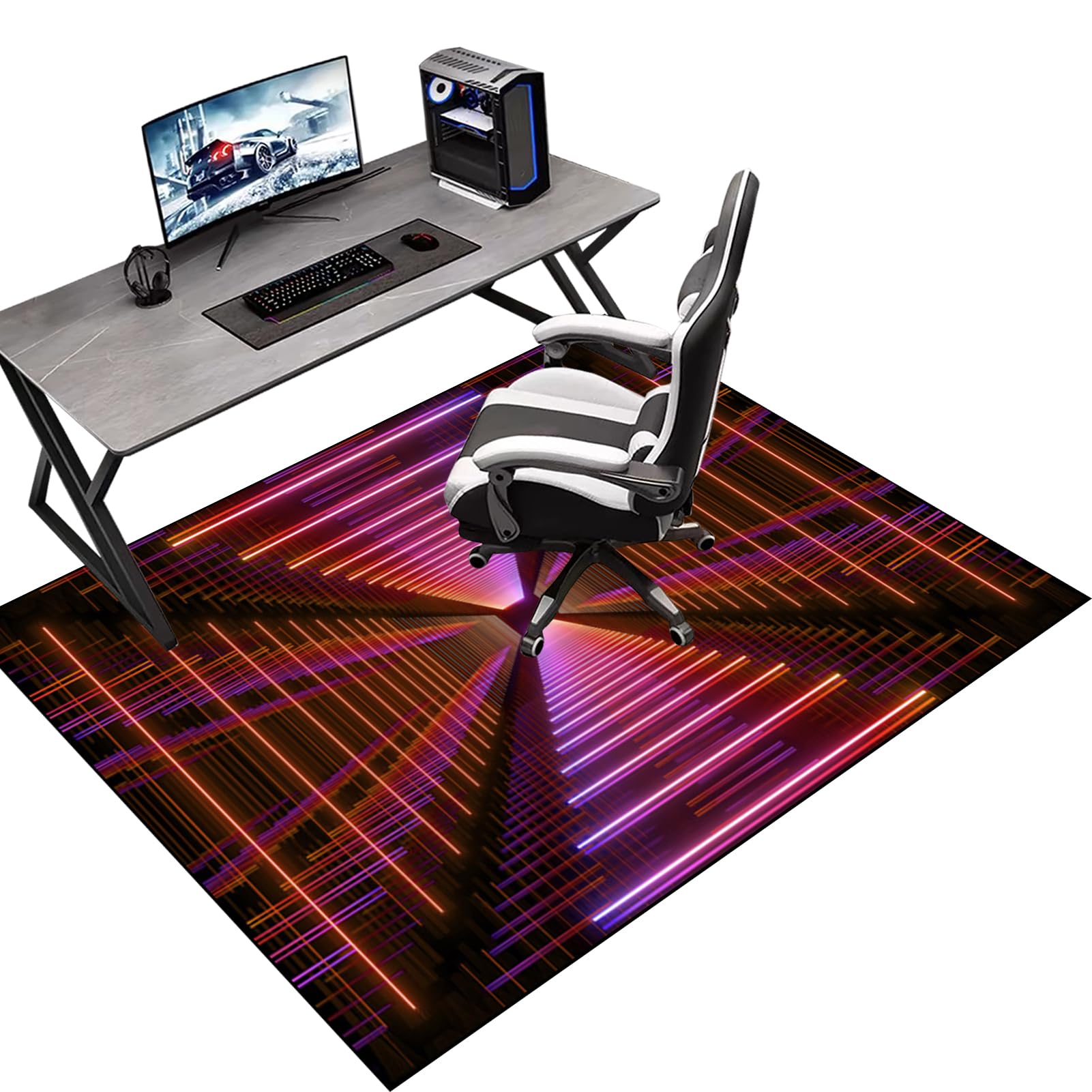 60 x 100 cm Gaming Chair Mat Non-Slip Protective, Office Carpet Protector Chair Mat, Floor Protector for Office Chair, Office Chair Mat for Hardwood Floor, Multi-Purpose Hard Floor Protection Mat
