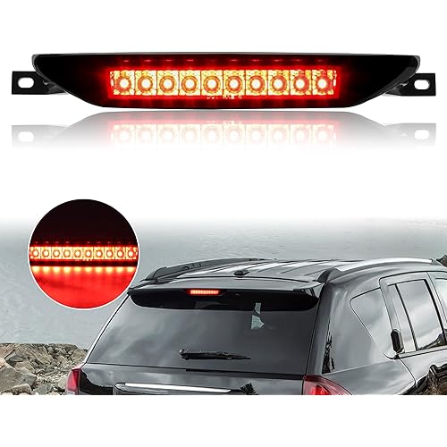 LED 3rd Third Tail Brake Light for Grand Cherokee 11-17 / Compass 07-16, KEWISAUTO Centre High Mount Stop Lamp Rear Brake Tail Light for Jeep Grand Cherokee 2011-2017 / Compass 2007-2016 Accessories