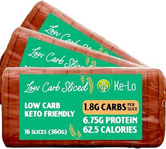 Keto-Pro Low Carb Keto Friendly Bread 3 Pack | Keto Bread | خبز منخفض الكربوهيدرات | خبز منخفض السعرات الحرارية يساعدك على البقاء أكثر اكتمالًا لفترة أطول | وجبات خفيفة منخفضة الكربوهيدرات وأطعمة Keto | خبز منخفض الكربوهيدرات المملكة المتحدة