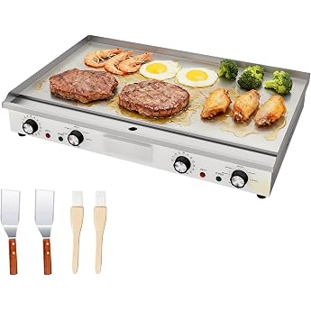 Electric Grill Plate 4400 W Professional Gastro Electric Grill Plate with 73 x 40 cm Grill Surface Table Grill with Timer Switch 73 cm