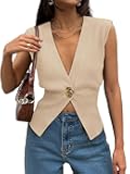 Sweater Vest Tops for Women 2026 Spring Summer Business Casual Outfits Sleeveless Cardigan Sweaters Fashion