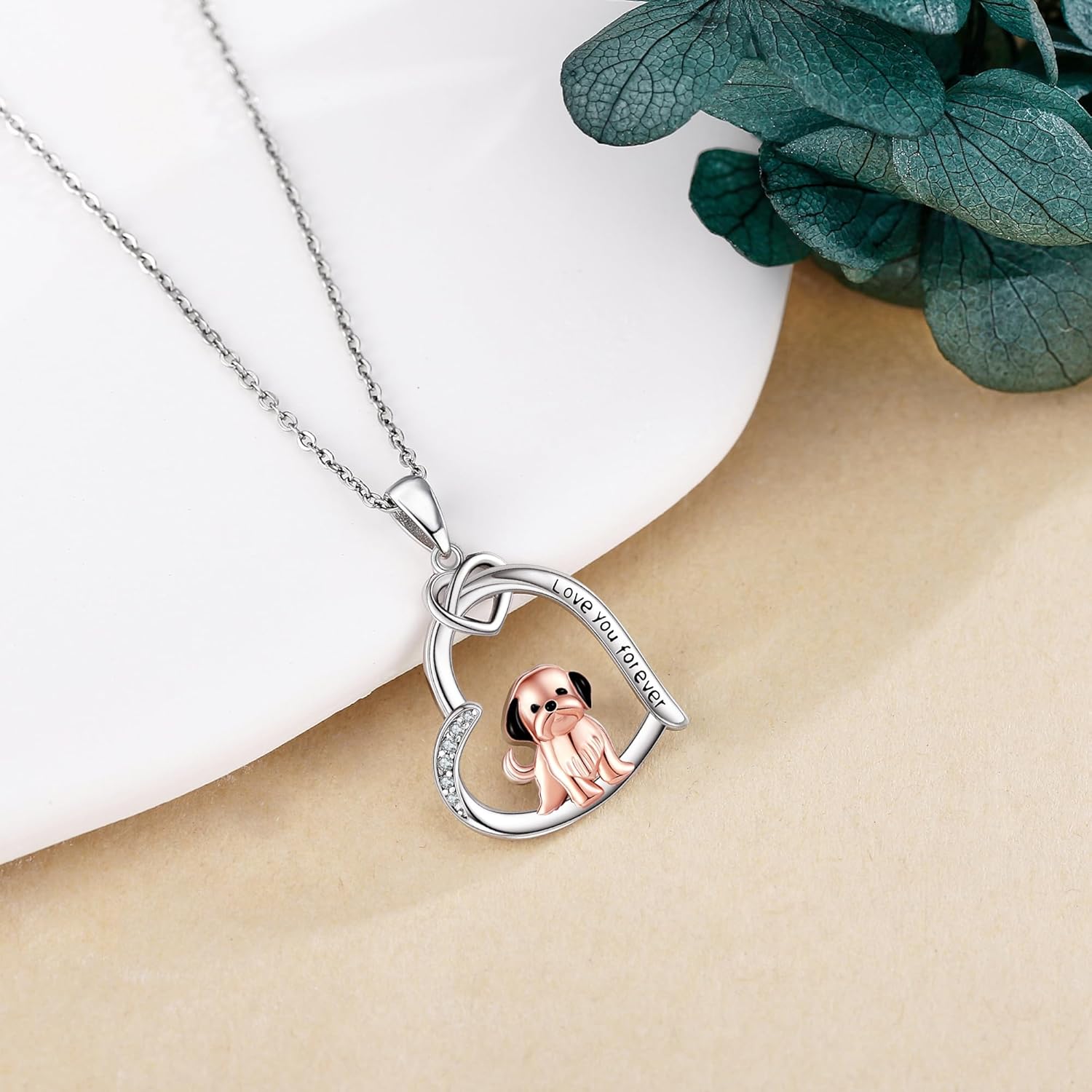 Dog Necklace 925 Sterling Silver Heart French Bulldog/Boston Terrier/Corgi/Dachshund/Yorkie Pendant Necklaces Dog Jewelry Gifts for Women - Image 2