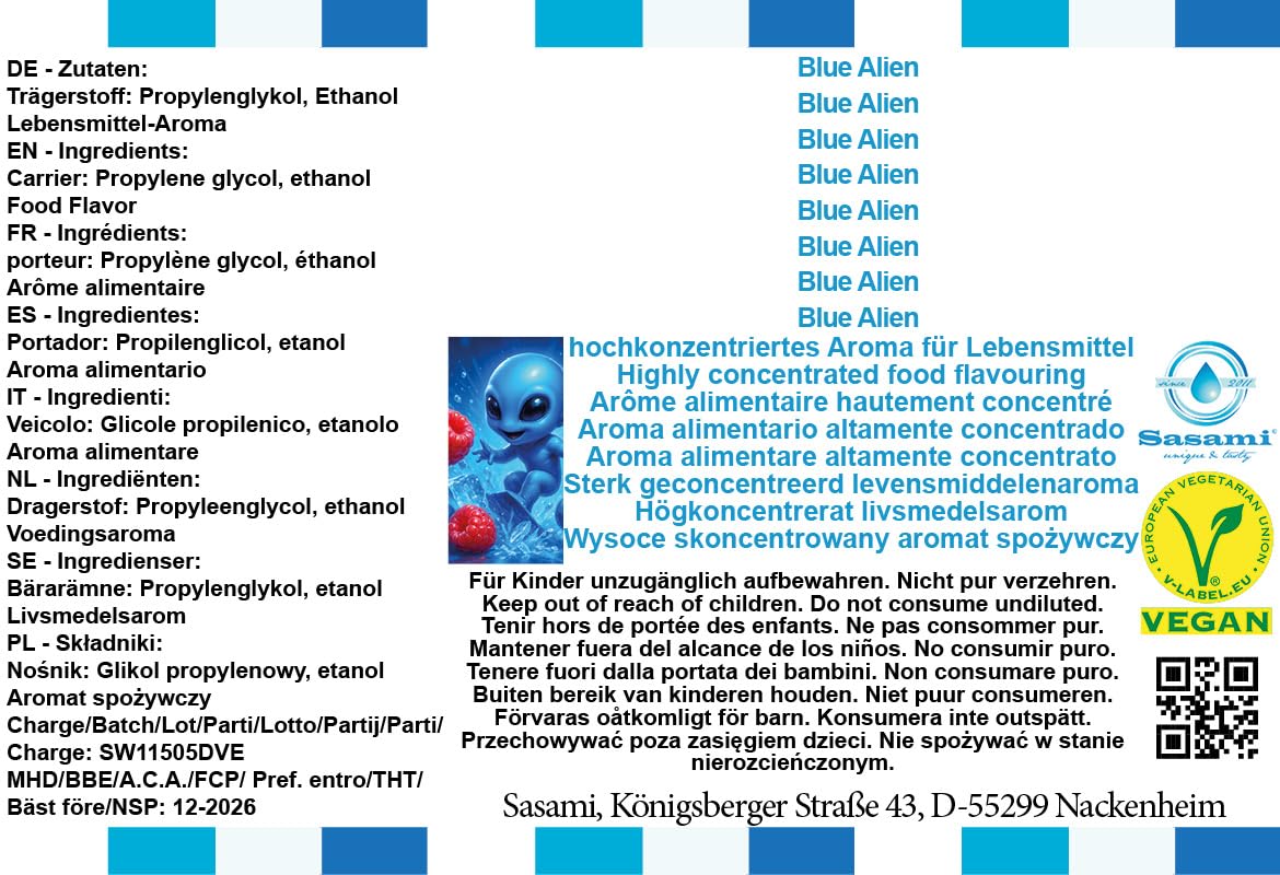 Blue Alien aroma concentrato - vegano - Sasami - 100ml