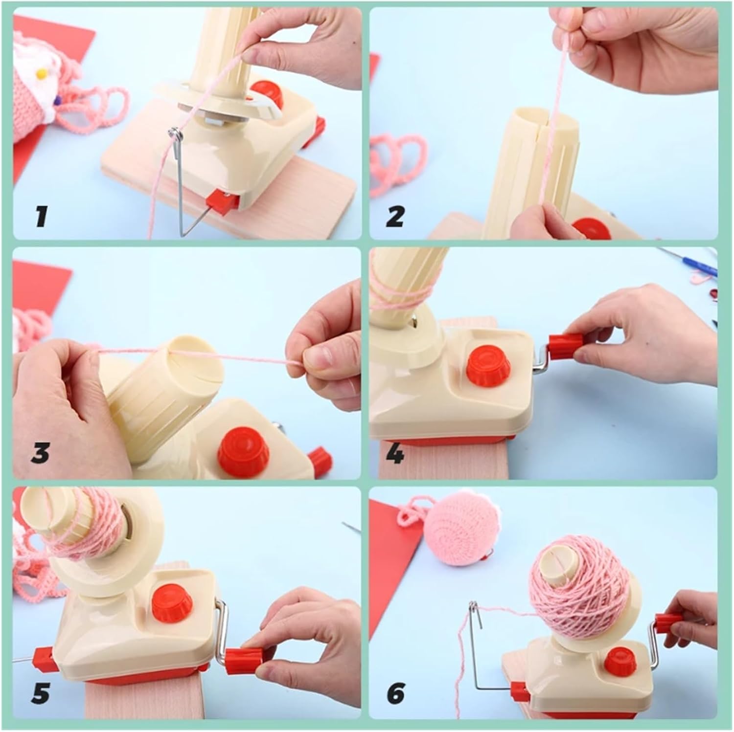 Bobbin Winder, 1PC Manual Household Yarn Winding Machine, Twisting and Weaving Tools DIY Sewing Accessories Yarn Ball Winder(3)