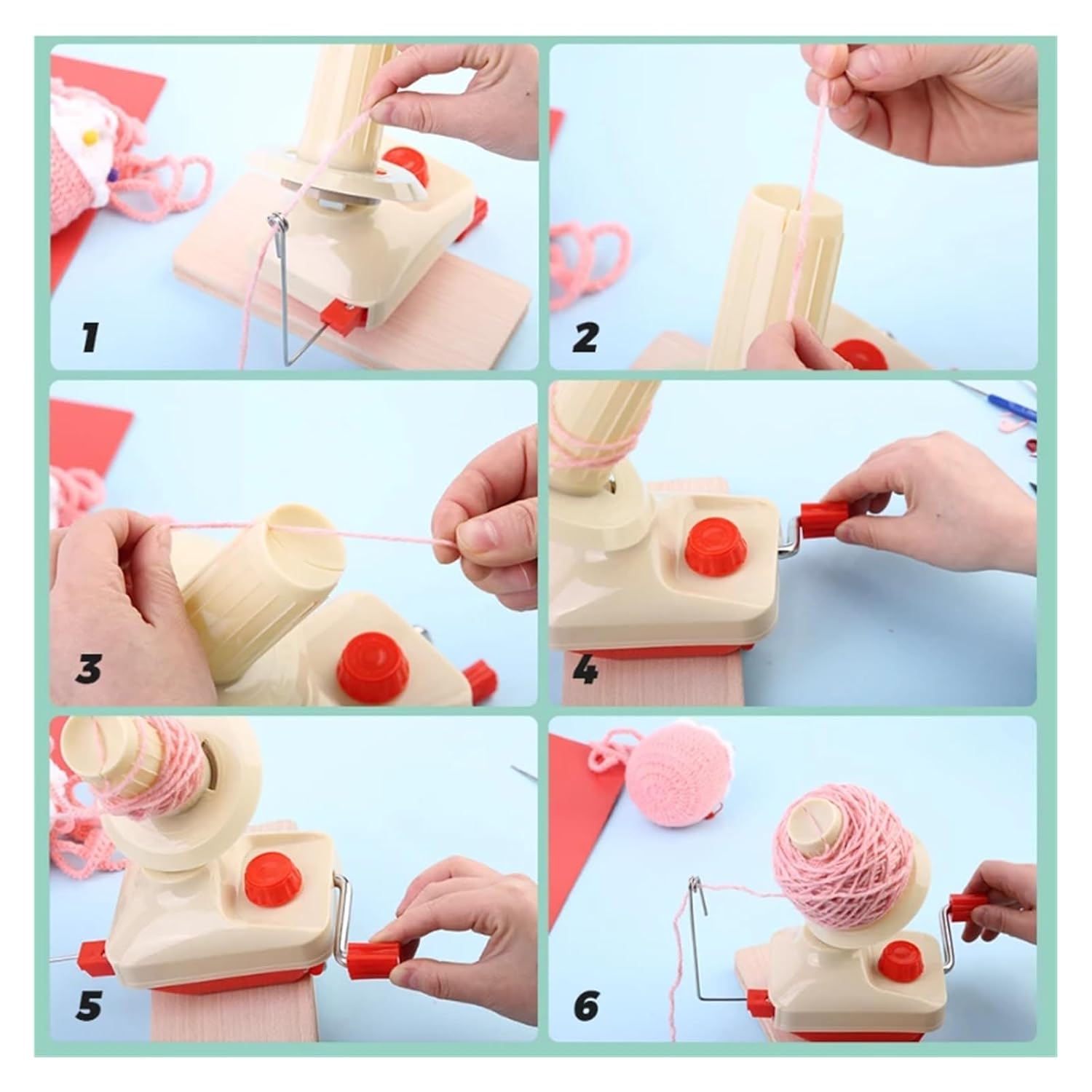 1PC Manual Household Yarn Winding Machine, Twisting and Weaving Tools DIY Sewing Accessories Yarn Ball Winder for Motor Coils(3)