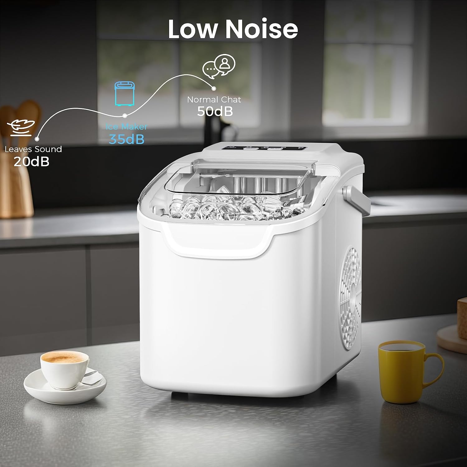  Portable Ice Maker Countertop,8 Bullet Ice in 6 Mins,2 Ice Size thumbnail