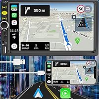 Vista 5 de 7 Double Din Touch Screen Car Radio with Apple CarPlay,7 Inch Bluetooth Car Stereo with Backup Camera, FM Steering Wheel Controls,Mirror Link