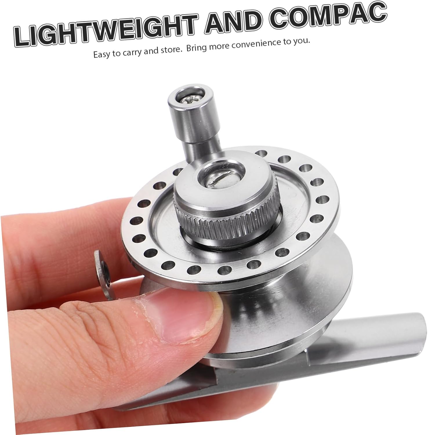 Abaodam Ice Fishing Reel Single Rocker Arm Fly Fishing Tool Metal Fly Reel Aluminum Fly Fishing Reel Ice Fishing Gear