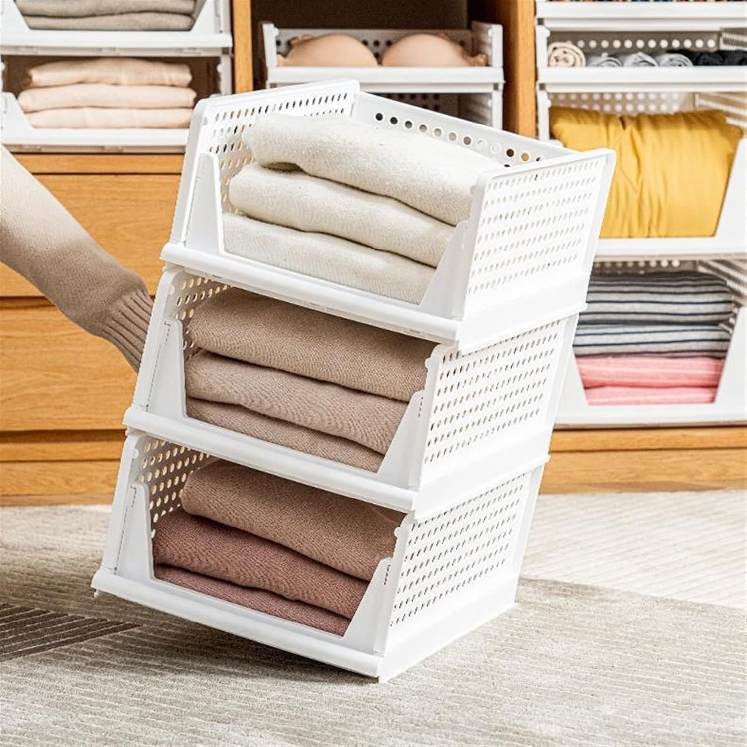 Wardrobe storage box Wardrobe Storage Layer By Layer Plastic Storage Box, Household Clothing Storage Box, And Clothing Drawer Type Storage Box That Can Be Pulled Out Suitable for organizing wardrobes