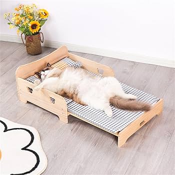 Amazon.co.jp: 猫ベッド 木製猫ベッド無垢材ペットベッド折りたたみ