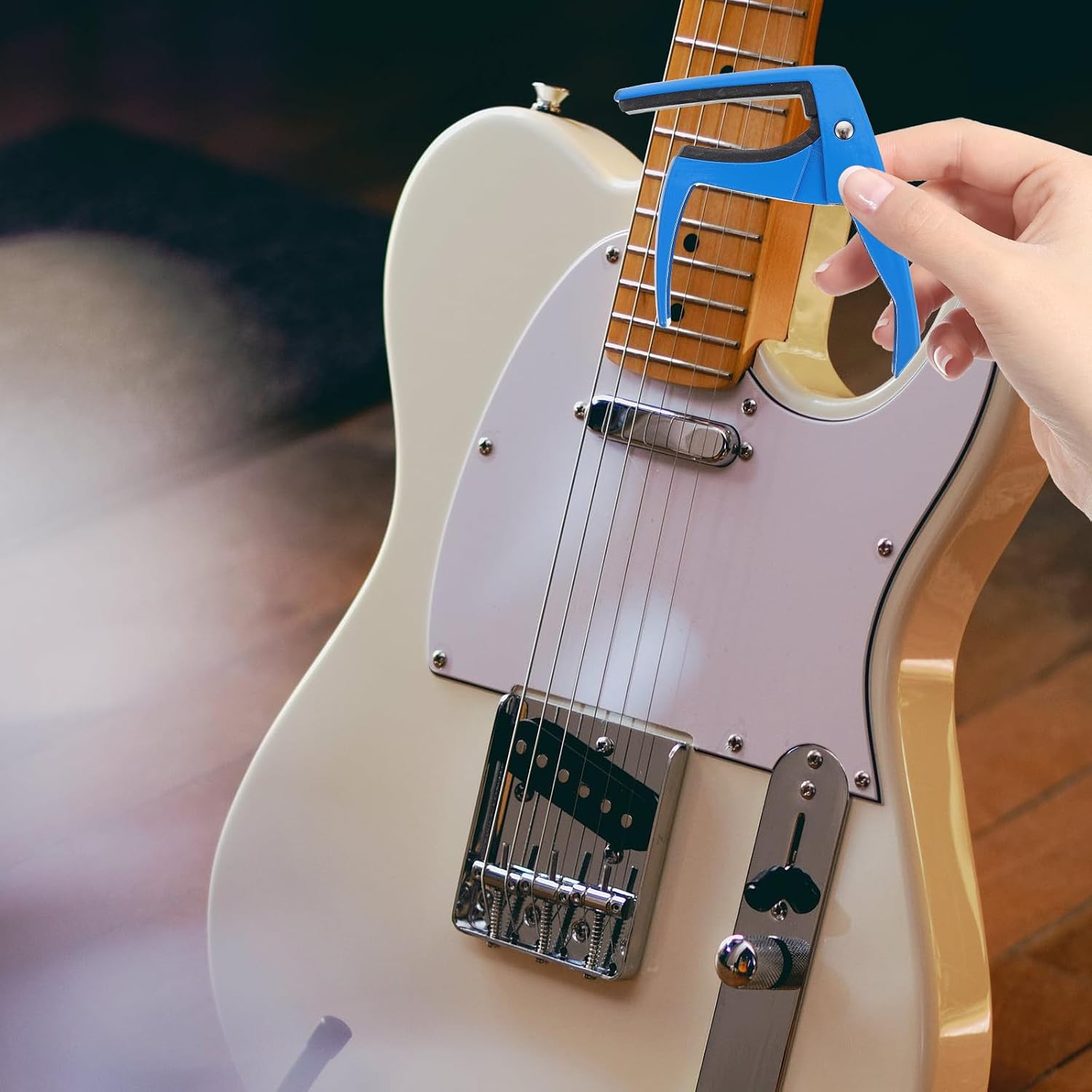 Blue Pitch Adjustment with Quick Release and Zinc Alloy Guitar Capo image 5