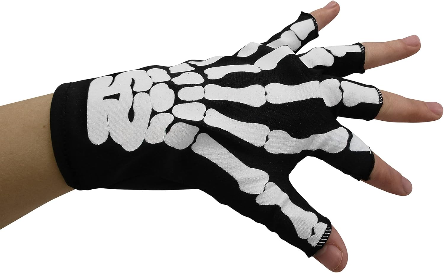 Nicky Bigs Novelties Costume Accessory Adult Fingerless Skeleton Gloves, Multi, One Size Black : Clothing, Shoes & Jewelry