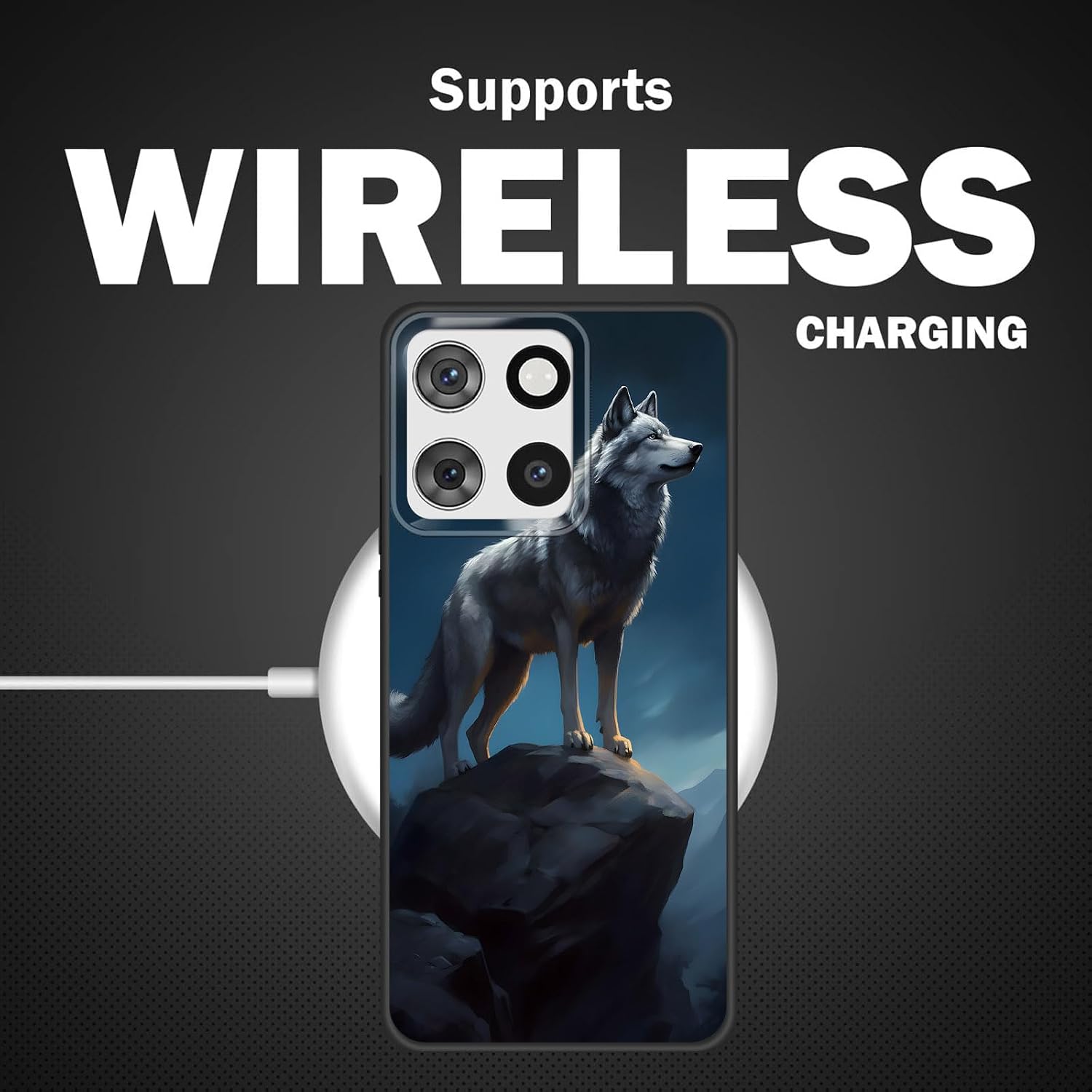 for Moto G 5G 2026 Case,Slim Shockproof TPU Soft Rubber Silicone Cover Phone Case for Motorola Moto G 5G 2025/2026 & G Play 2026,Wolf Moon Night thumbnail