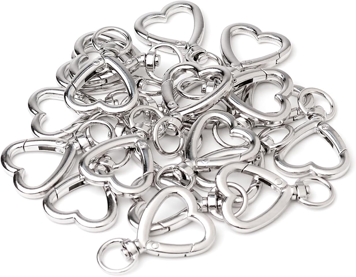 Keychain Clip - Zinc Alloy Clasp Carabiner Clips for DIY Jewelry Accessories, Purse Charm Key Holder, Love Key Clip with Swivel Connector