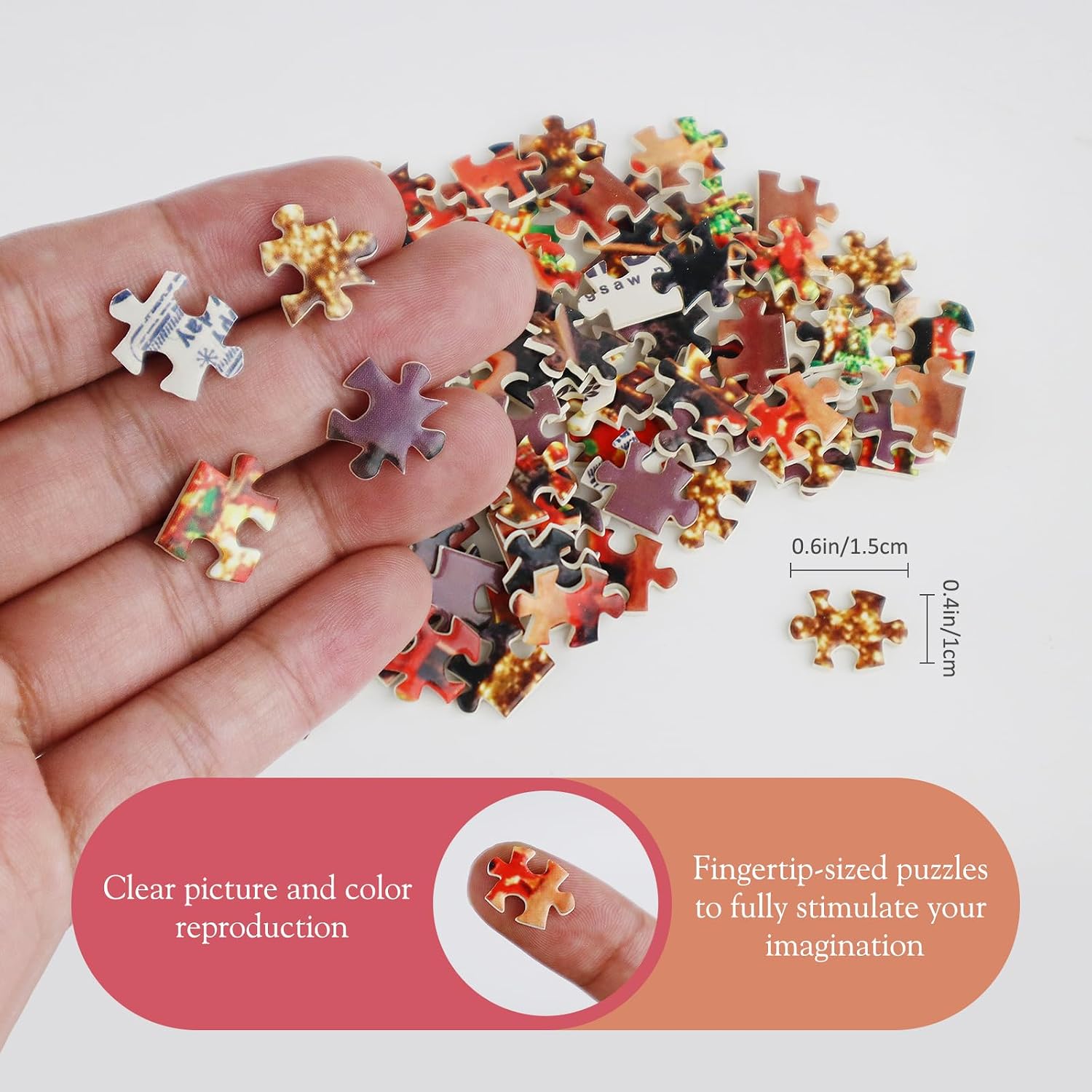 MISITU Small Jigsaw Puzzle for Adults Christmas Jigsaw Puzzles Small Mini Puzzles 150 Pieces Micro Piece Challenging Difficult Tiny Travel Puzzle 6 x 4 inch 3 Packs image 4
