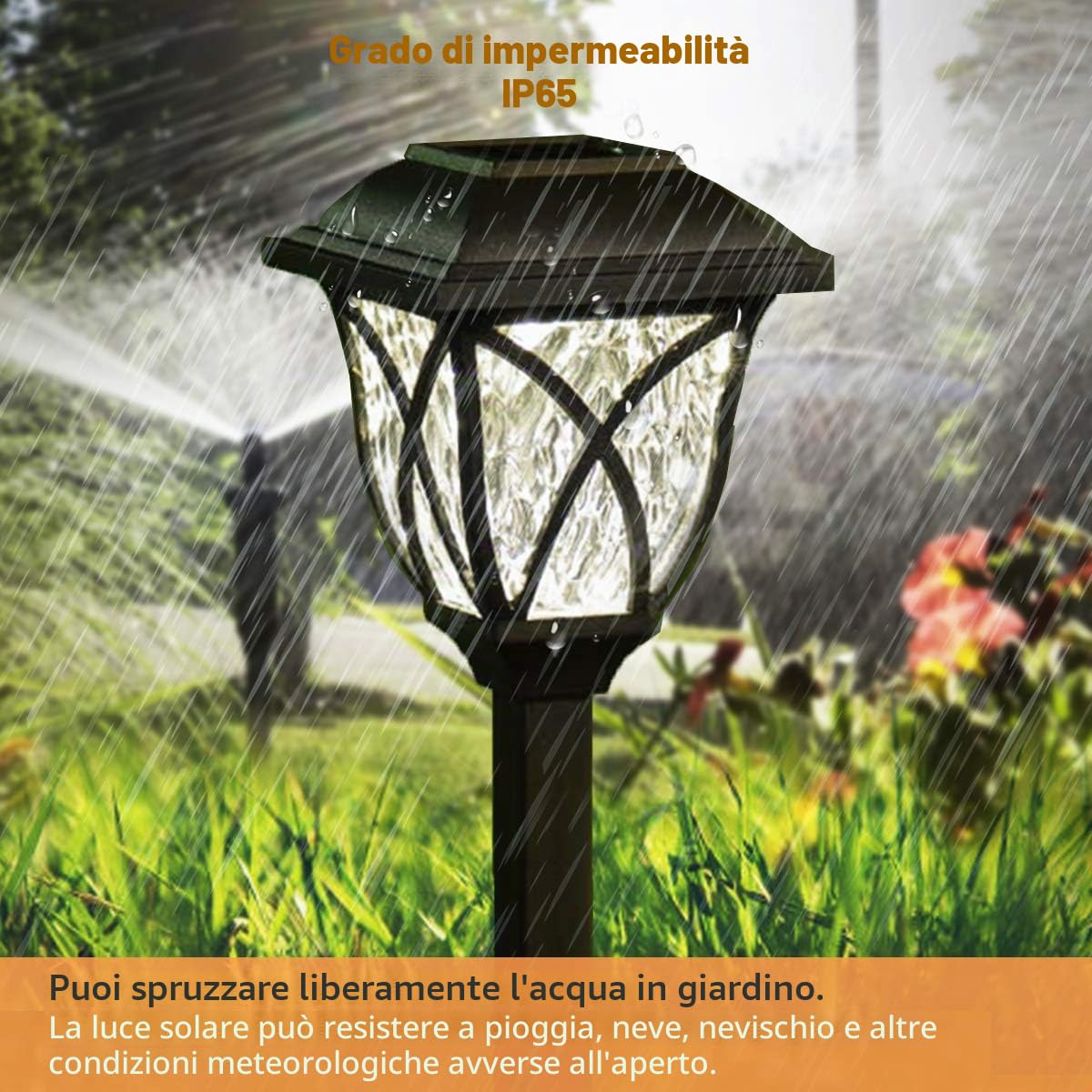 Lampada Solare Giardino Esterno, 6 Pcs IP65 Impermeabile Luci Solari da Giardino, Bianco Caldo LED Luce Solari Giardino per Balcone Cortile, Prato, Paesaggio, Vialetto Decorazione