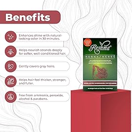 Reshma Beauty 30 Minute Henna Hair Color Infused with Organic Henna Lawsonia Inermis 100% Gray Coverage for Soft, Shiny Hair, Plant-Based Hair Dye-1.05 oz Pack of 1 (Wine Red)