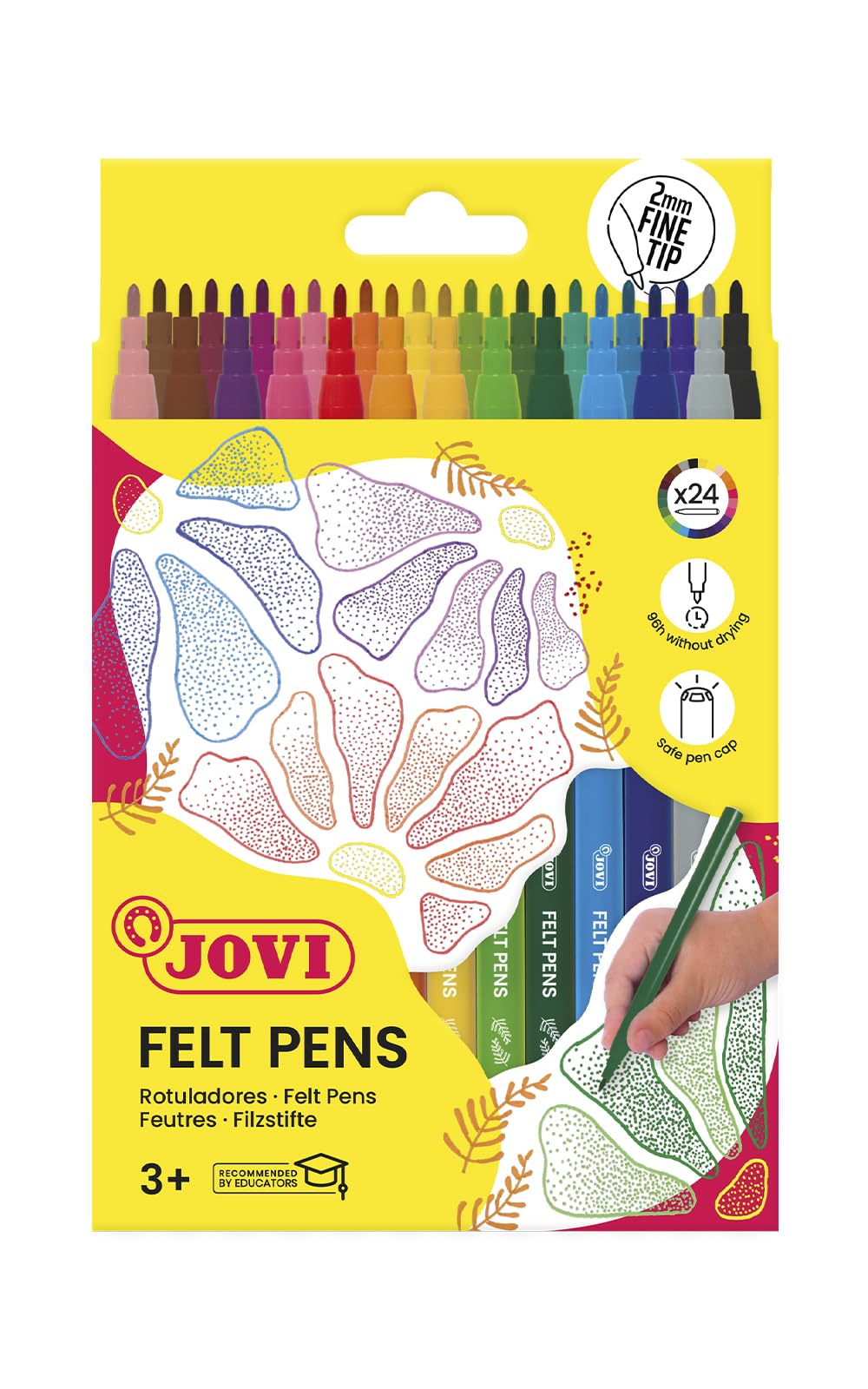 Jovi - FELT PEN, Pennarello a tratto fine, punta fine, astuccio 24 colori