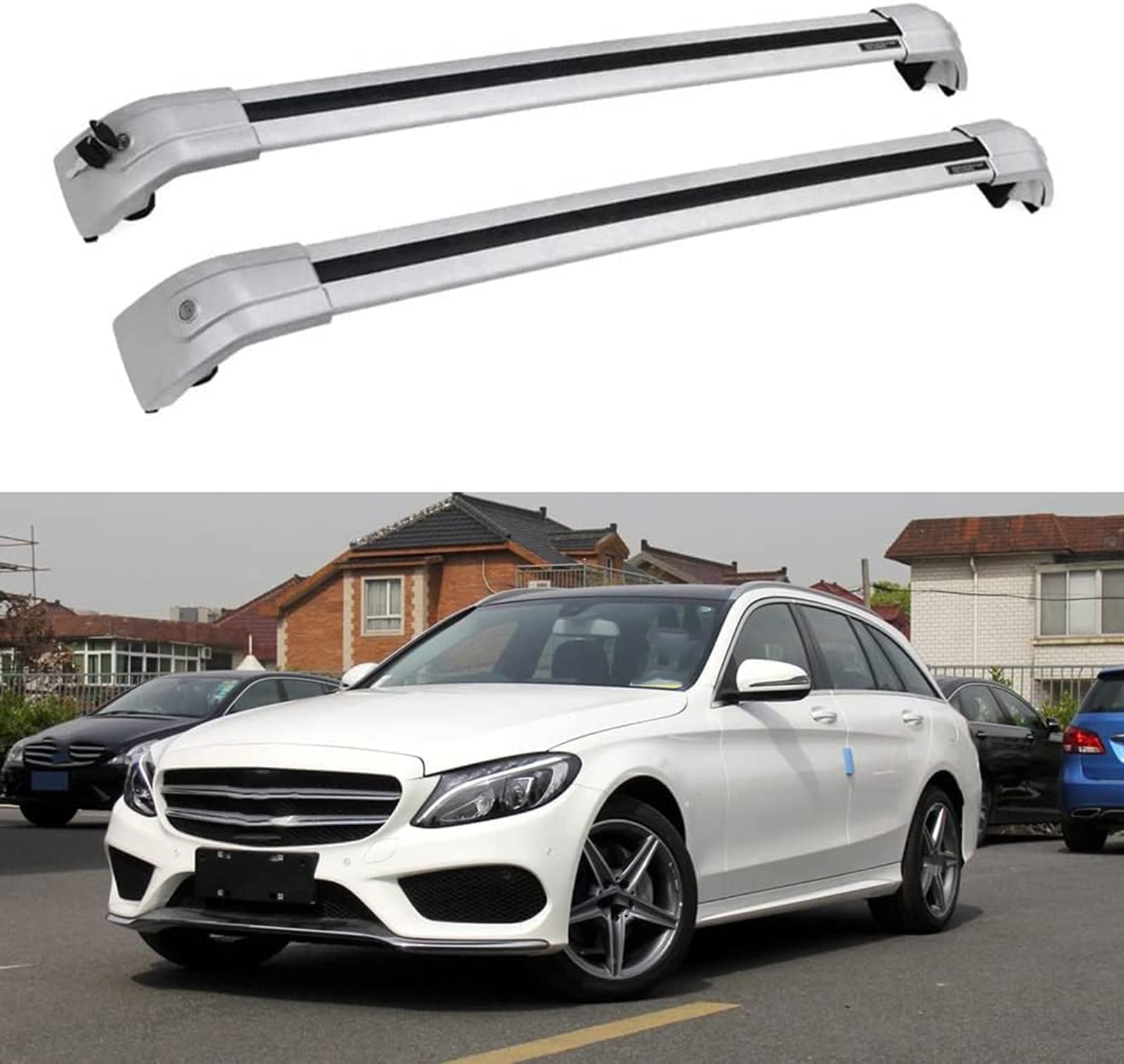 Bagażnik dachowy samochodu dla Benz C Class S205 Estate 2015 2016 2017 2018 2019, Bagażnik do transportu ładunków podróżnych, akcesoria transportowe