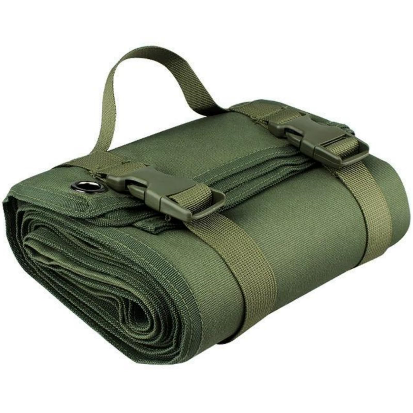ProShoot Rollbare Taktische Schießmatte, rutschfeste Schießmatte aus 900D-Nylon mit Heringslöchern und MOLLE, Jagd- und Trainingsausrüstung (200 x 75 cm) (Green)