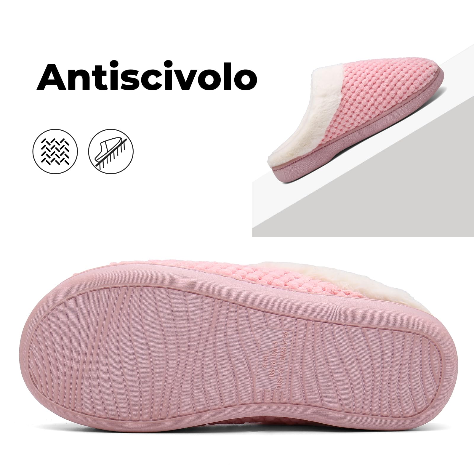 Mishansha Pantofole Donna Uomo Memory Foam in Caldo Cotone Scarpe da Casa