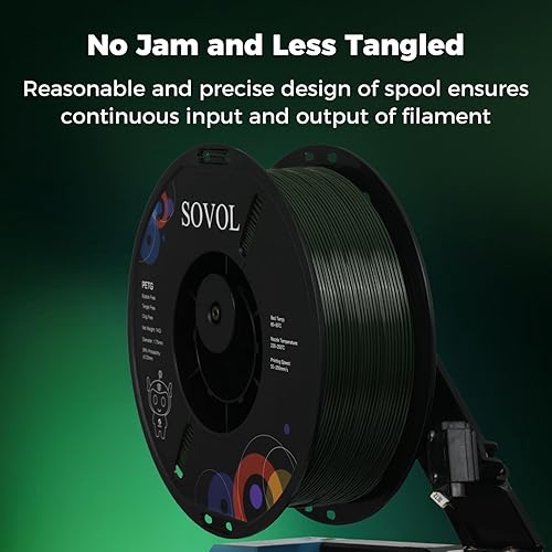 Miniatura 5 de Sovol Filamento PLA para impresora 3D, materiales de impresión de carrete de 4.4 lbs (4.4 libras), estanqueidad del cableado, precisión dimensional