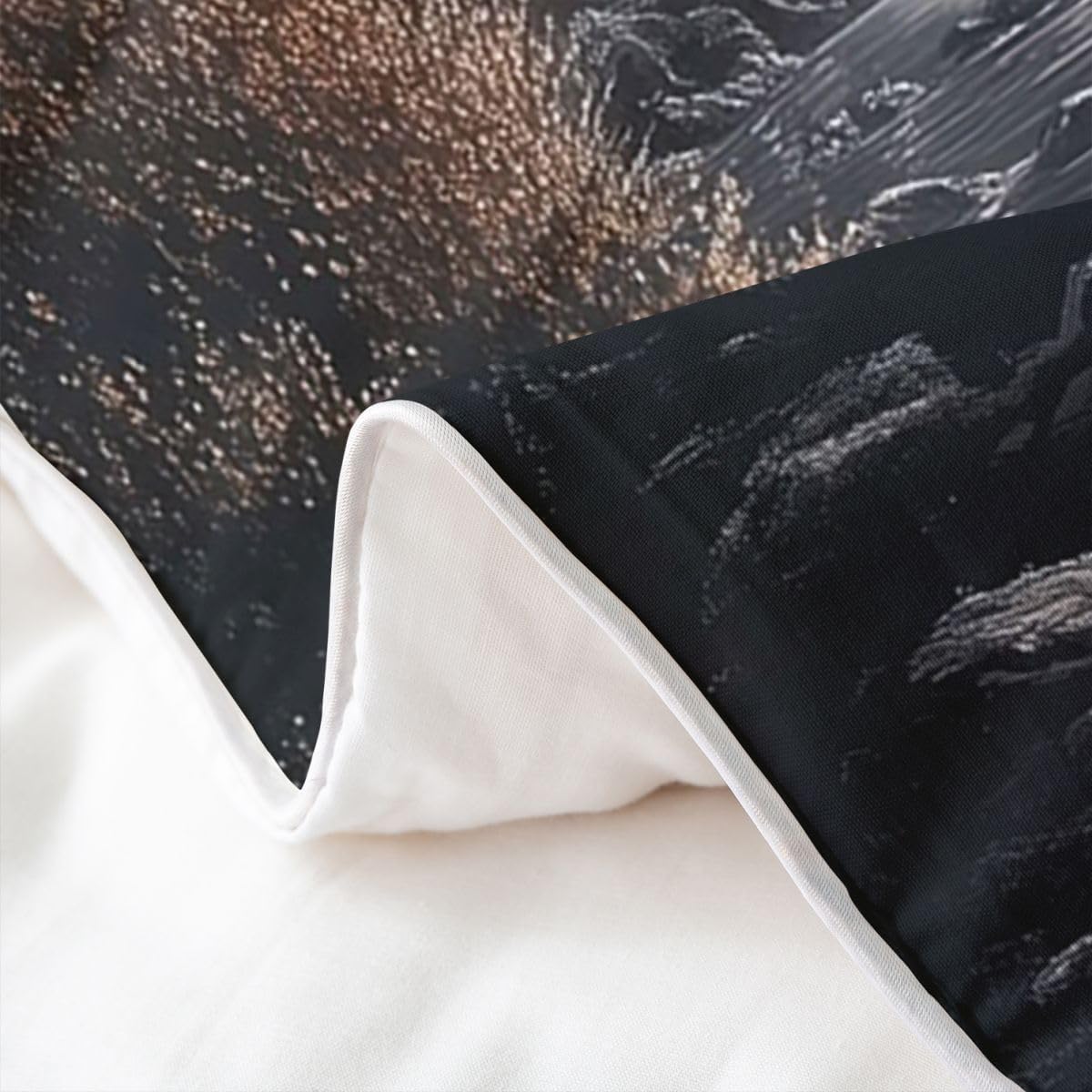 Manfei God Walking on Water Duvet Cover Set Full Size 100% Cotton,Western Faith Bible Verse Kids Bedding Set,Spiritual Modern Artwork Room Decor,Dark Gray Quilt Cover,2 Pillowcases(No Filler)