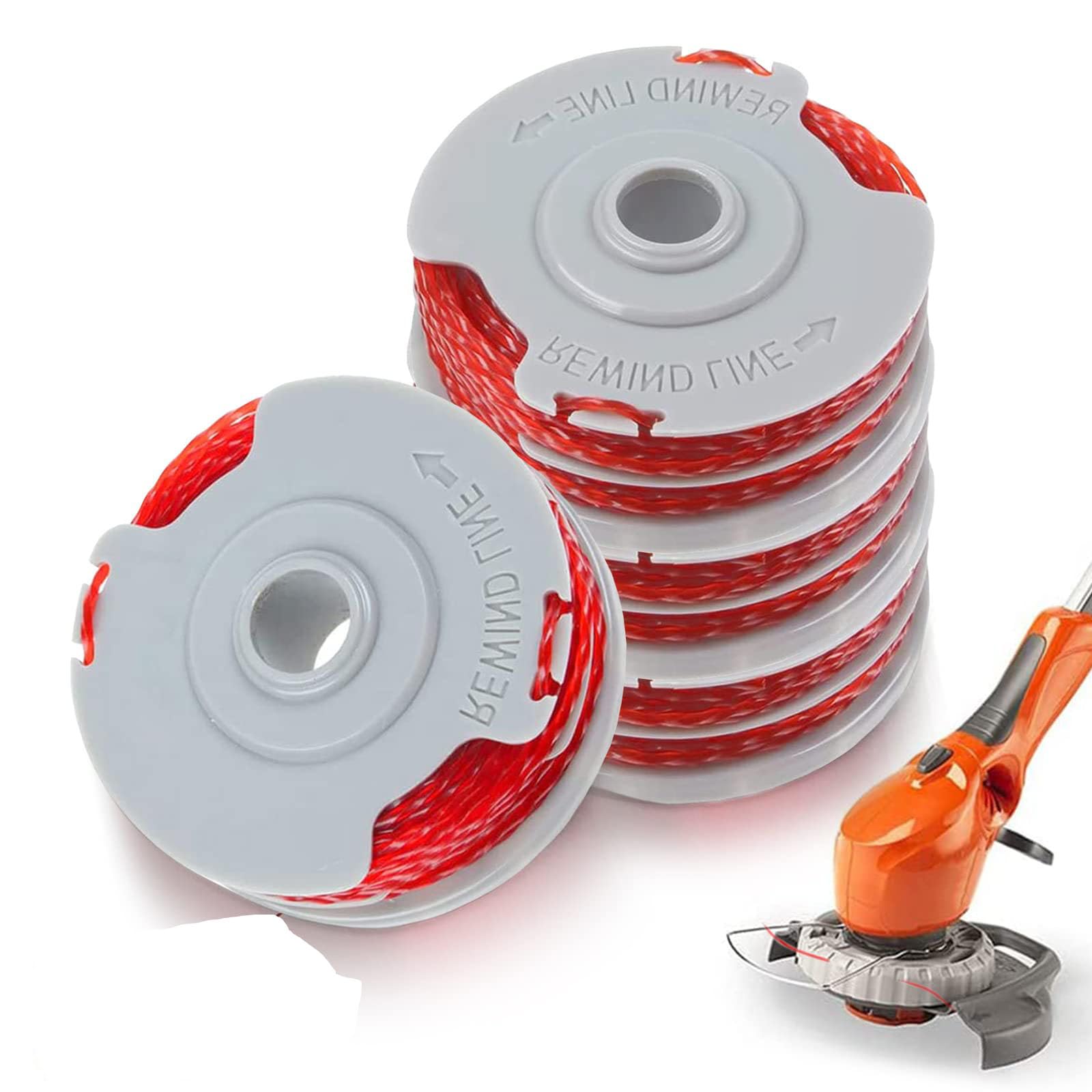 KASTWAVE Strimmer Spool and Line, Fit for Flymo, Standard 1.5mm Lawn Mower Replacement Spool Double Line Autofeed Grass Trimmer Wire String Fit for FLY021/513937190 Mini Trim Power Trim Contour(4 Pcs)