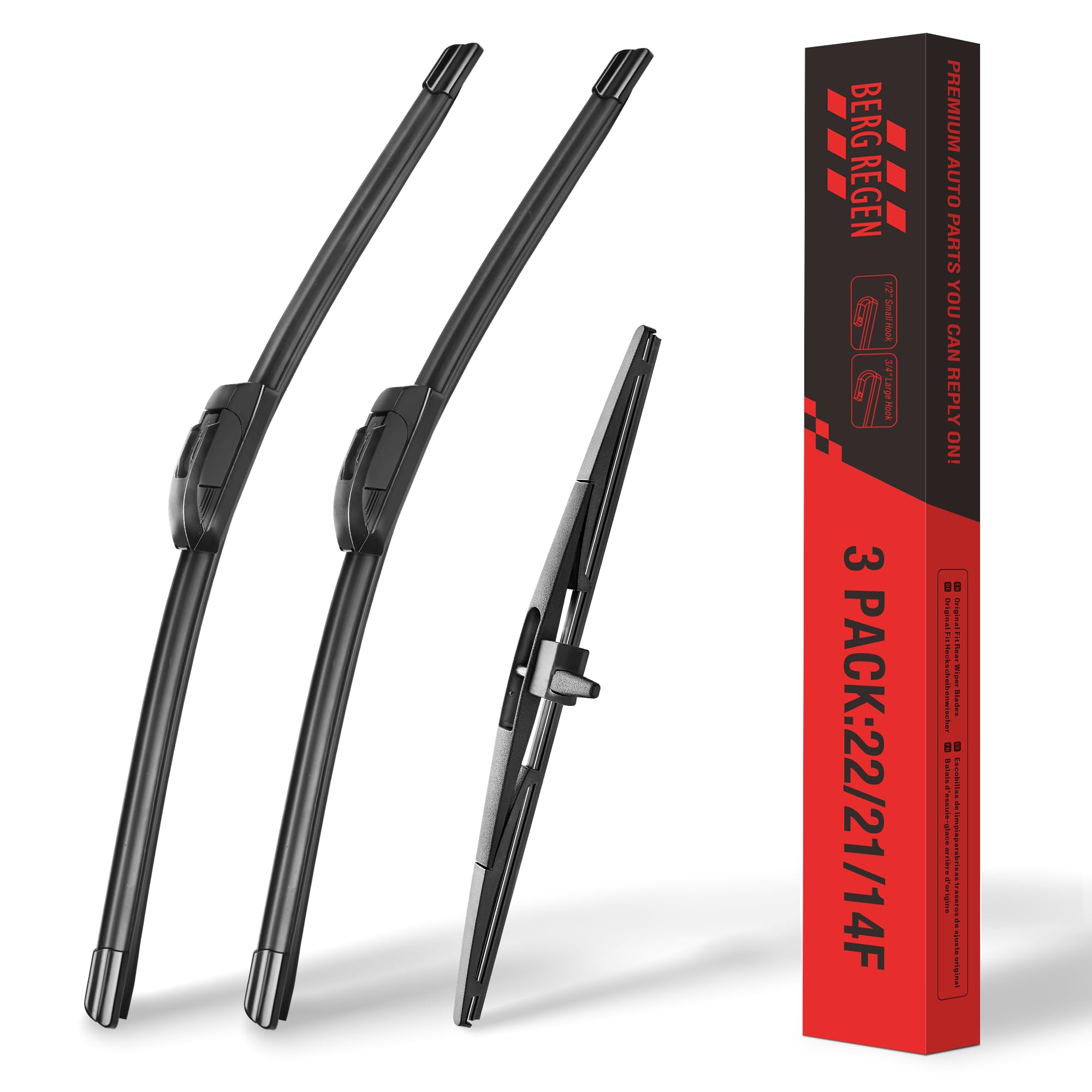 22"/21"/14" Windshield Wipers Blades Replacement for Honda Pilot 2015 2014 2013 2012 2011 2010 2009 2008 2007 Front Wiper Blades for My Car(Set of 3) U/J Hook