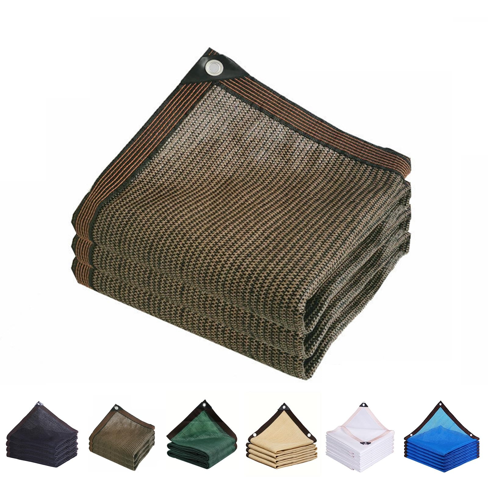 KLGFBDC 90% Shade Cloth for Patio & Backyard TearResistant Sun Shade Netting 26.4ft x 39.6ft Ideal for Decks Pergolas Dog Kennels & Awnings (Brown Multiple