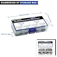 Vista 8 de Juego de 50 arandelas de sellado A/C, kit surtido de 6 tamaños, sellos de junta para puerto del compresor del sistema de aire acondicionado