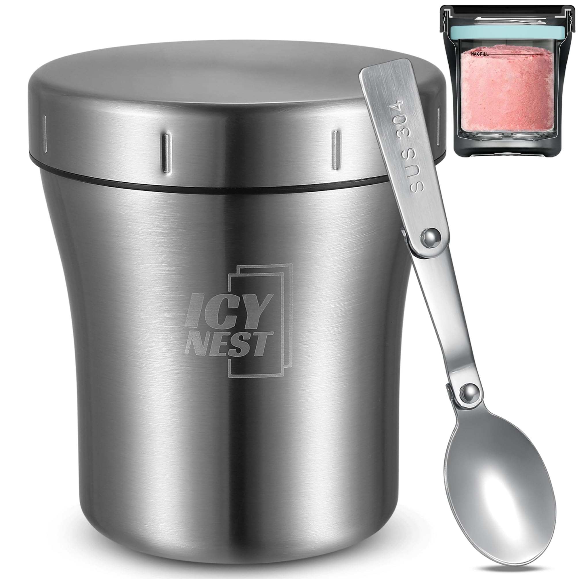 Amazon.com: Icy Nest Stainless Steel Cooler for Ninja Creami Pint