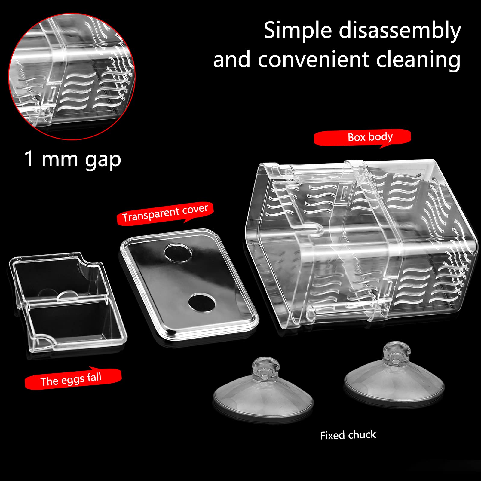 Scatola Allevamento Pesci Tiberham - Doppio Strato Galleggiante, Acrilico Trasparente Con Ventose, Per Avannotti E Pesci Feriti