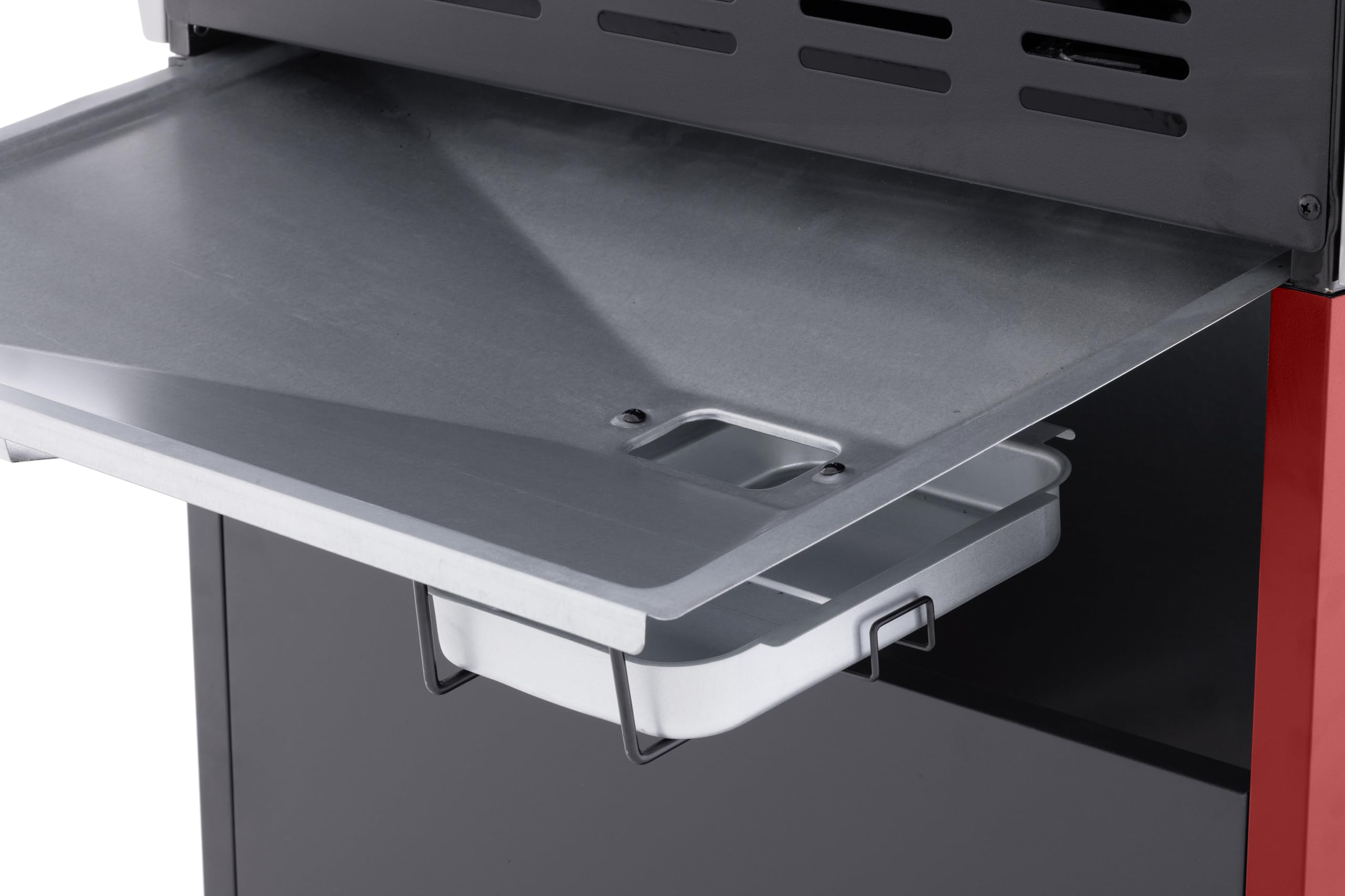 Tarrington House Barbecue a Gas Paxton, Acciaio/Acciaio Inox, 4 Bruciatori + 1 Fornello, Tavolino Laterale, Termometro, 4 Ruote, Rosso