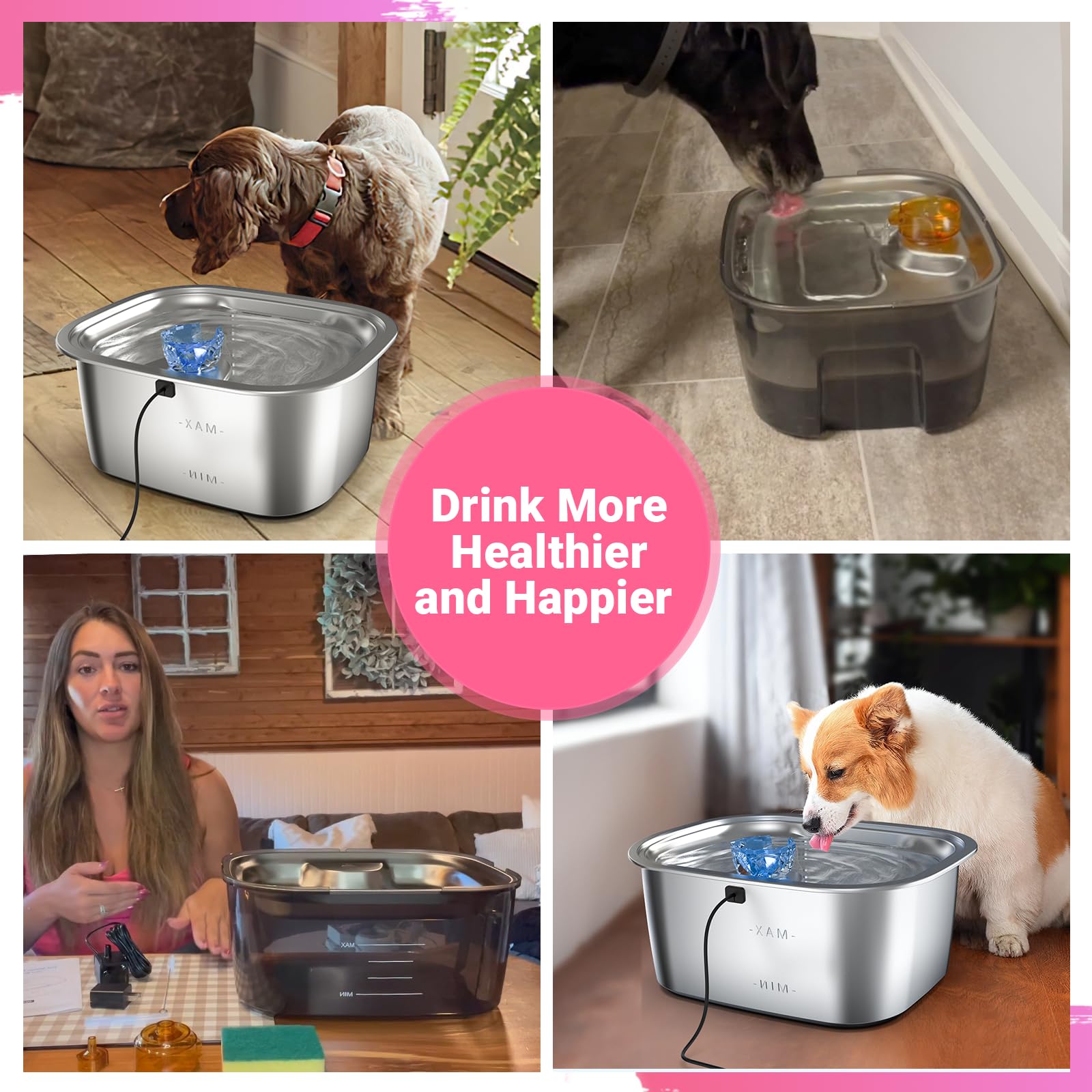 Filtros de repuesto para fuente de agua PETDOTT, dispensador de cuenco de agua para perros de gran capacidad