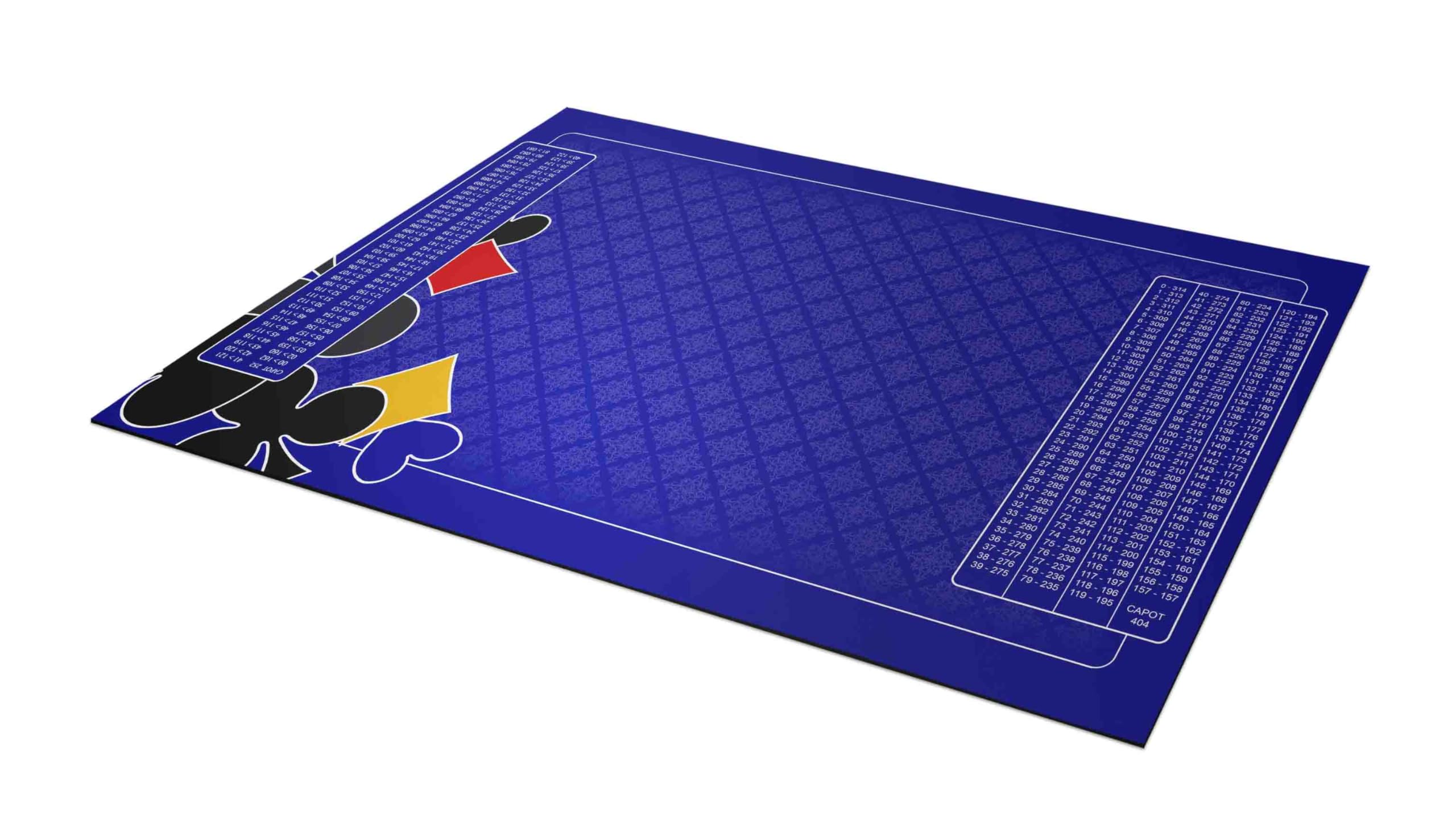 MTJ® Tapis de belote Prestige OC Tramé 100 x 60 cm - Jersey néoprène - Fabriqué en France (Bleu)