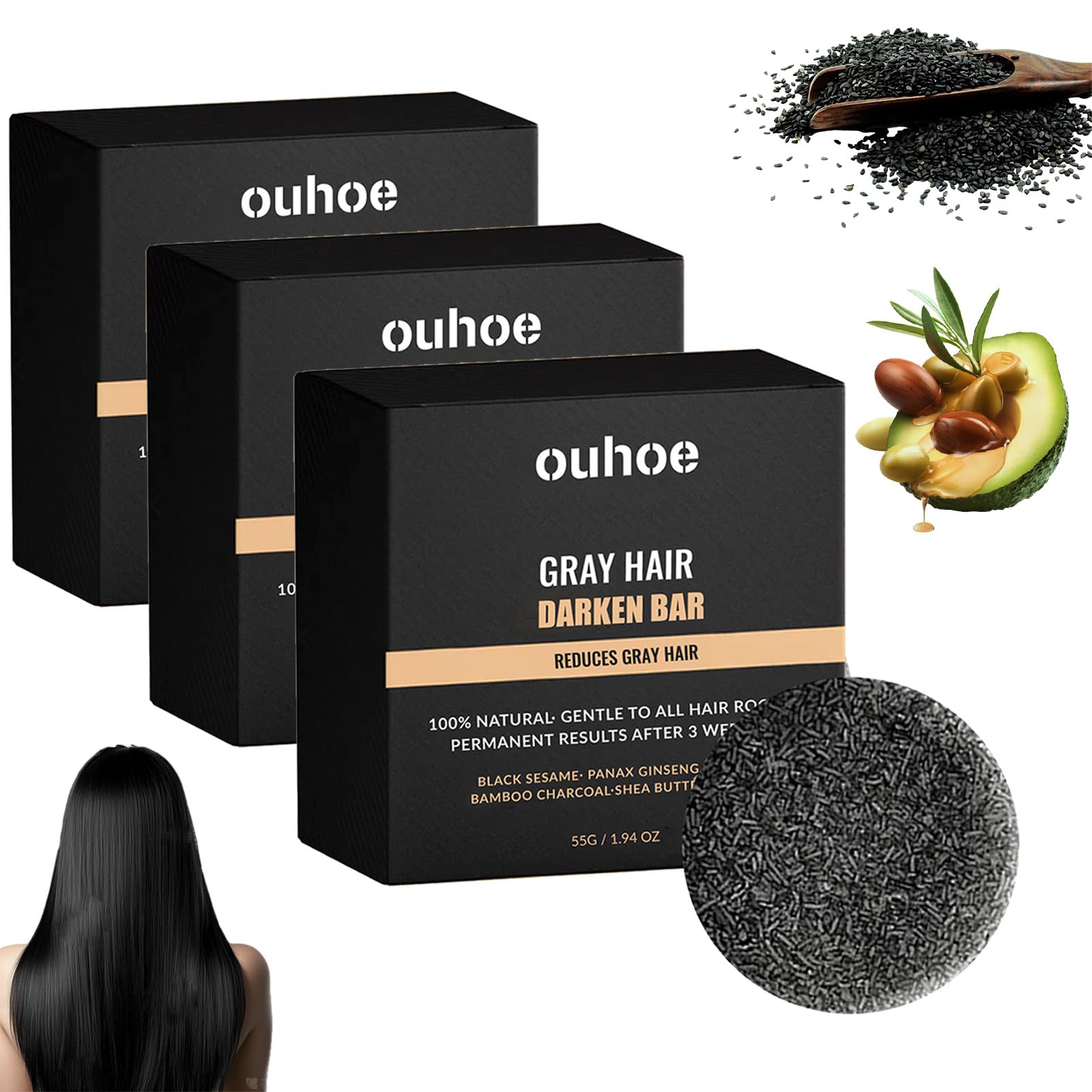Amazon.com : OUHOE Gray Hair Reverse Bar Soap, Natural Melanin
