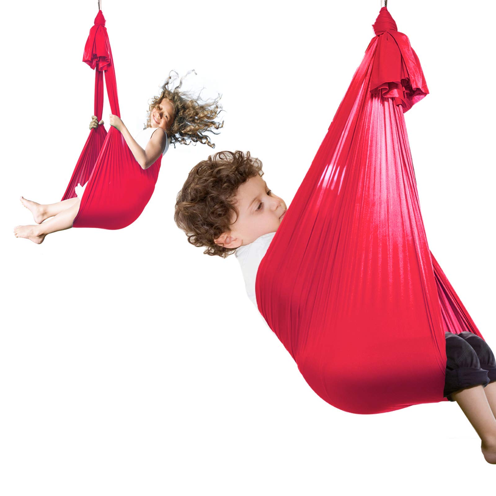Therapy Swing for Kids, Sensory Swing Great for Autism, ADHD,Aspergers, and SPD, Snuggle Swing has a Calming Effect on Children with Sensory Needs - Hardware Included with Indoor Swing Chair