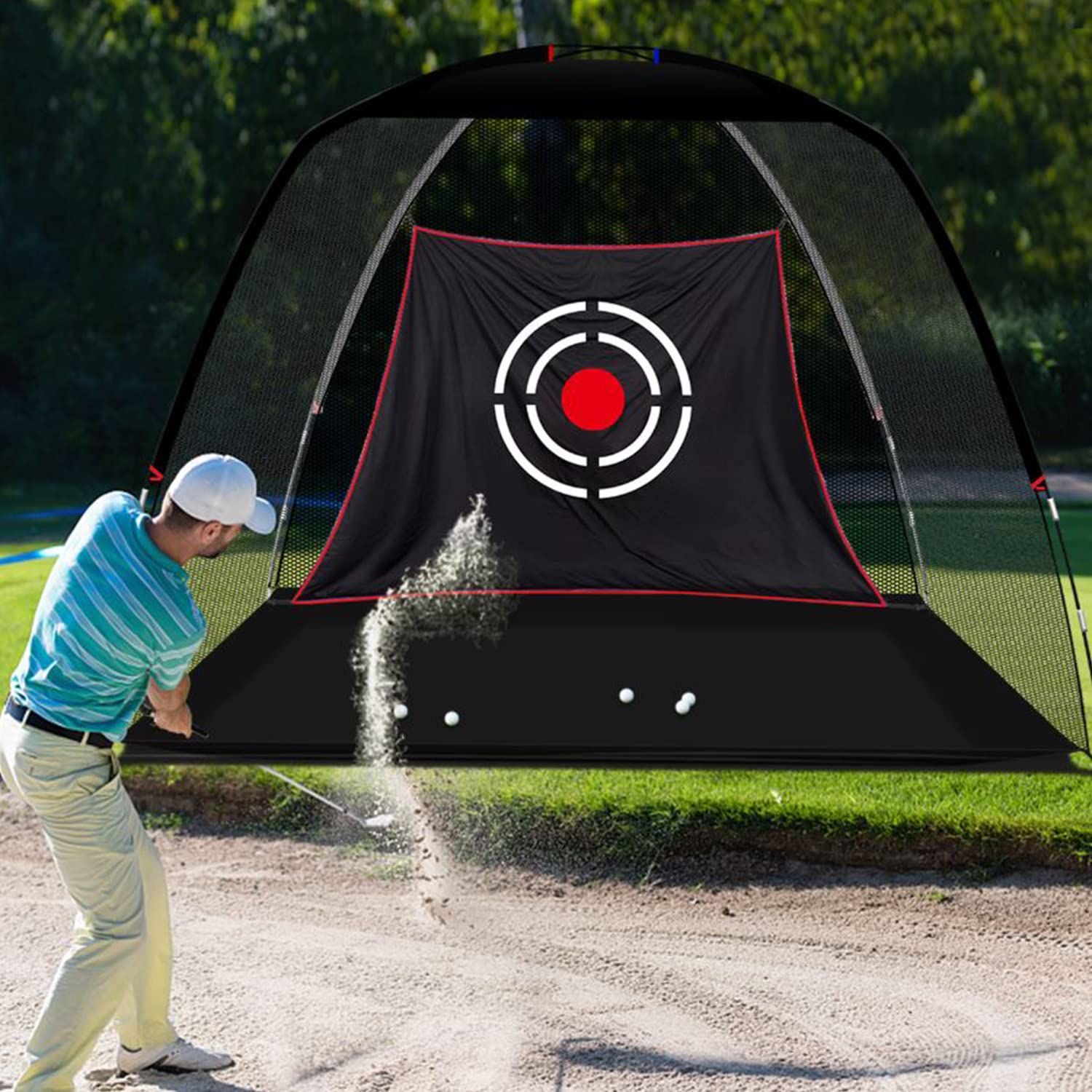 Golf-Übungsnetze für Hinterhof-Fahren im Innenbereich, robuste Übungsnetze für den Hinterhof, hochwertige, tragbare Golf-Schlagnetze mit Rahmen und Netz für Kinder, Männer, Frauen