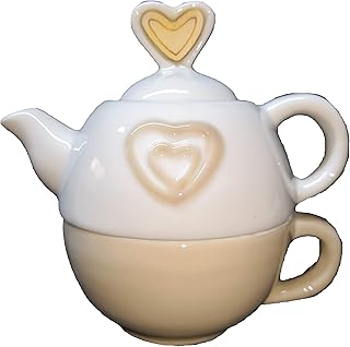 Piccola Teiera con Tazza con Cuore in Ceramica BOMBONIERA