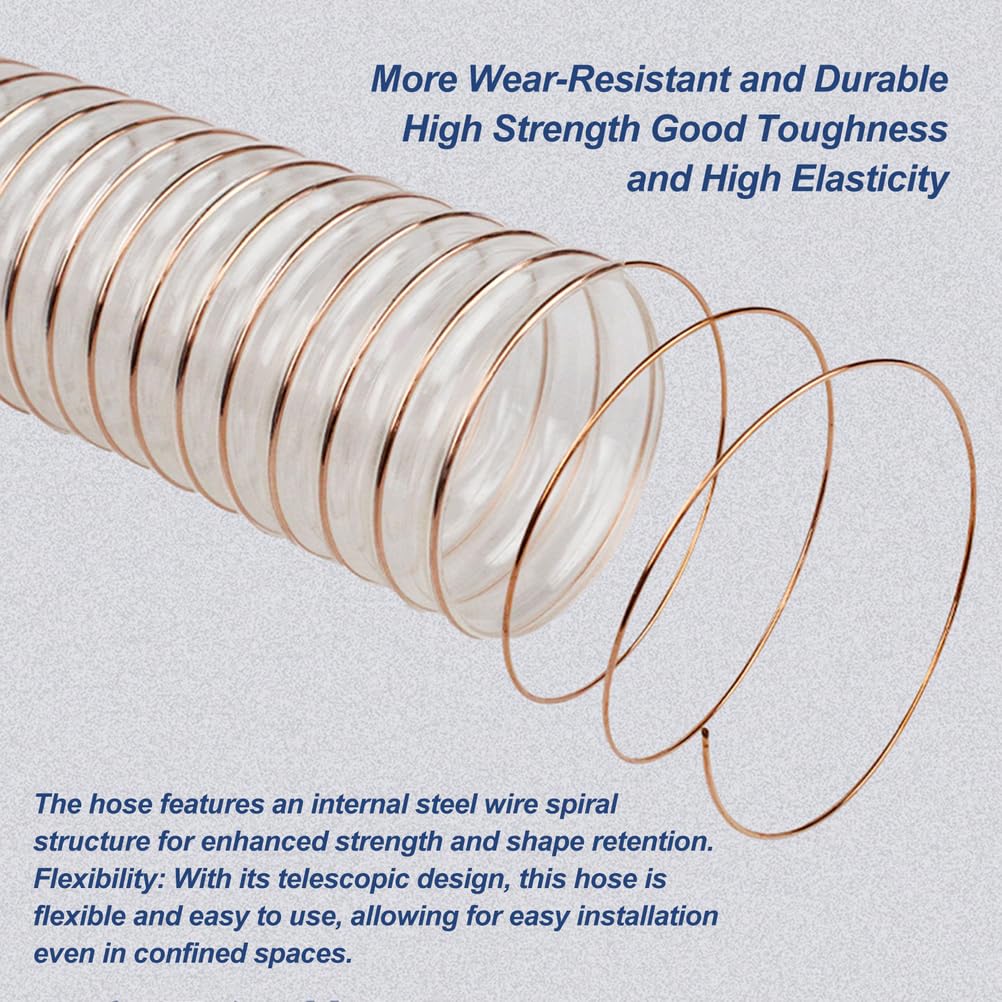 Conducto De Aire Industrial, Tubo De Poliuretano Transparente, Manguera Flexible De 1 M, Resistencia Excepcional, Diámetro Interior De 200 MM, Tubo Telescópico,Wall Thickness 2mm