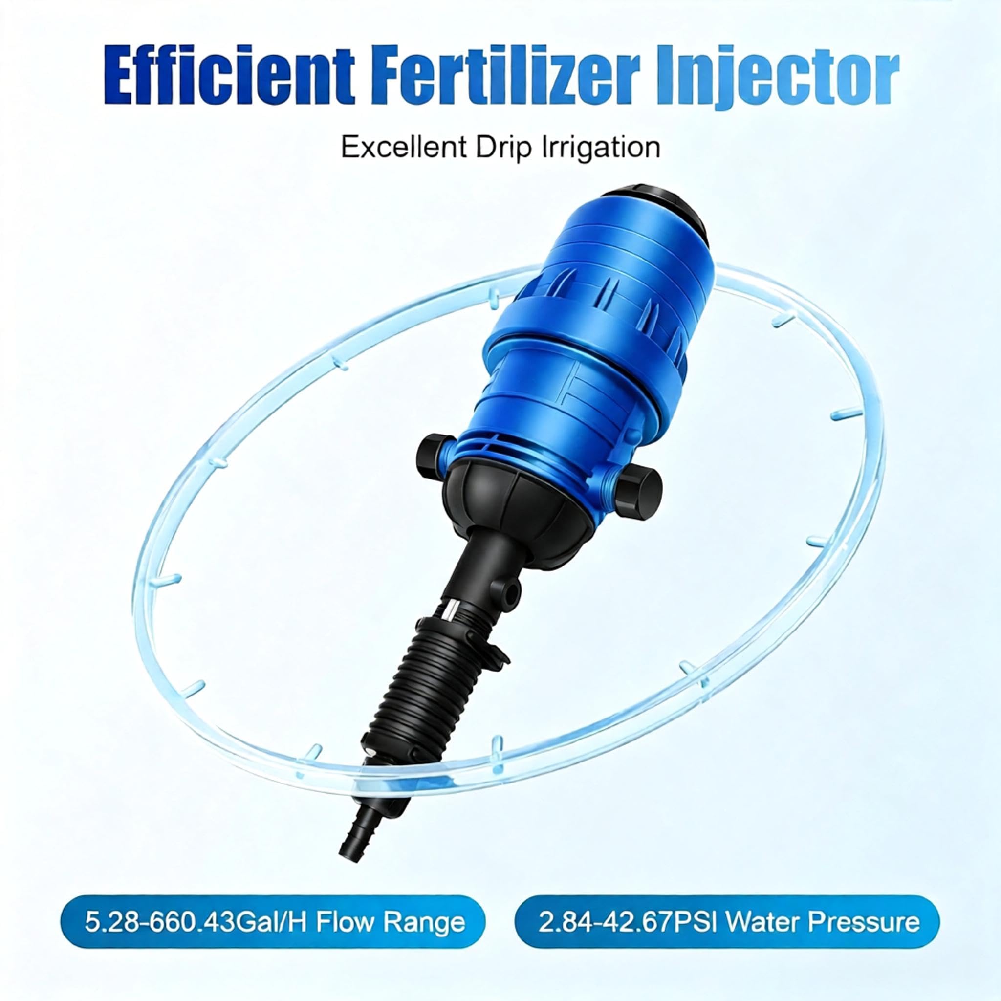 Inyector De Fertilizante Ajustable Del 0,4% Al 4%, Dispensador Dosificador De Líquido Químico, Bomba Dosificadora De Líquido Con Caudal De 2,2 A 13 Galones/hora, Inyector De Fertilizante Para