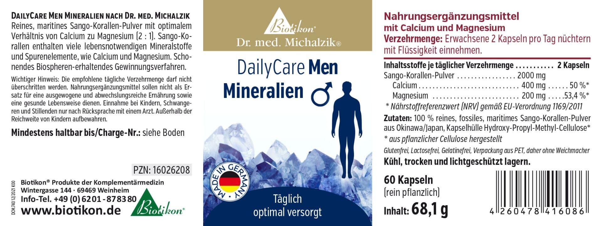 DailyCare Men nach Dr. Michalzik, 51 mg Resveratrol, 180 Kapseln | Mit Resveratrol, L-Arginin, OPC Traubenkernextrakt und Curcumin • eigene deutsche Produktion • ohne Zusätze