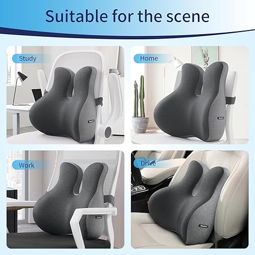 Miniatura 4 de Almohada de apoyo lumbar, diseño de almohada de espuma viscoelástica, almohada ergonómica para silla de oficina, asiento de automóvil, escritorio de