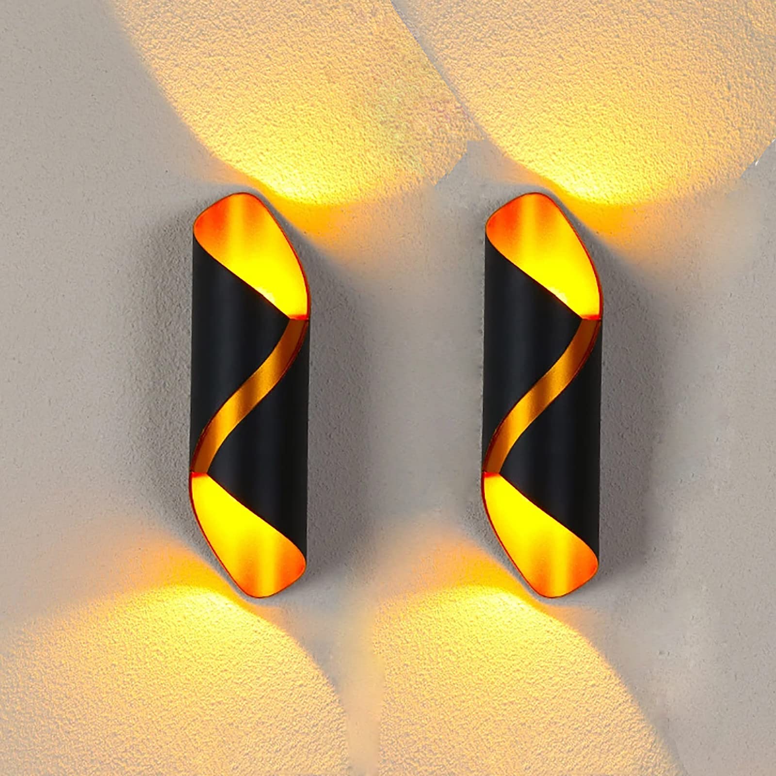 Générique Moderne LED-Wandleuchte aus Aluminium, 2 Stück, 10 W, LED-Wandleuchte, Innenbeleuchtung für Wohnzimmer, Schlafzimmer, Flur