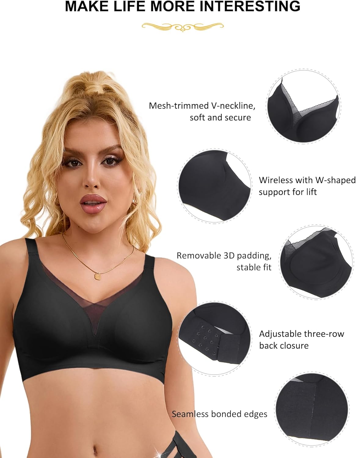 Women Bralettes Seamless Everydar Bra Smooth Wireless Bras No Underwire T-Shirt Bra - Image 5