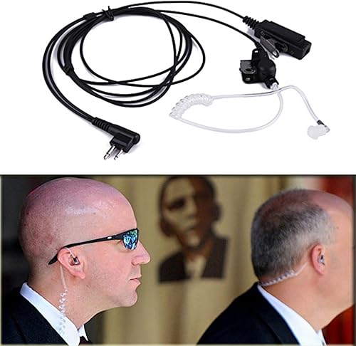 Miniatura 8 de Retevis Auricular Walkie Talkie de tubo acústico con micrófono, PTT grande, compatible con Motorola CP100D CP185 CP200D GP2000 DLR1060 RDU4100